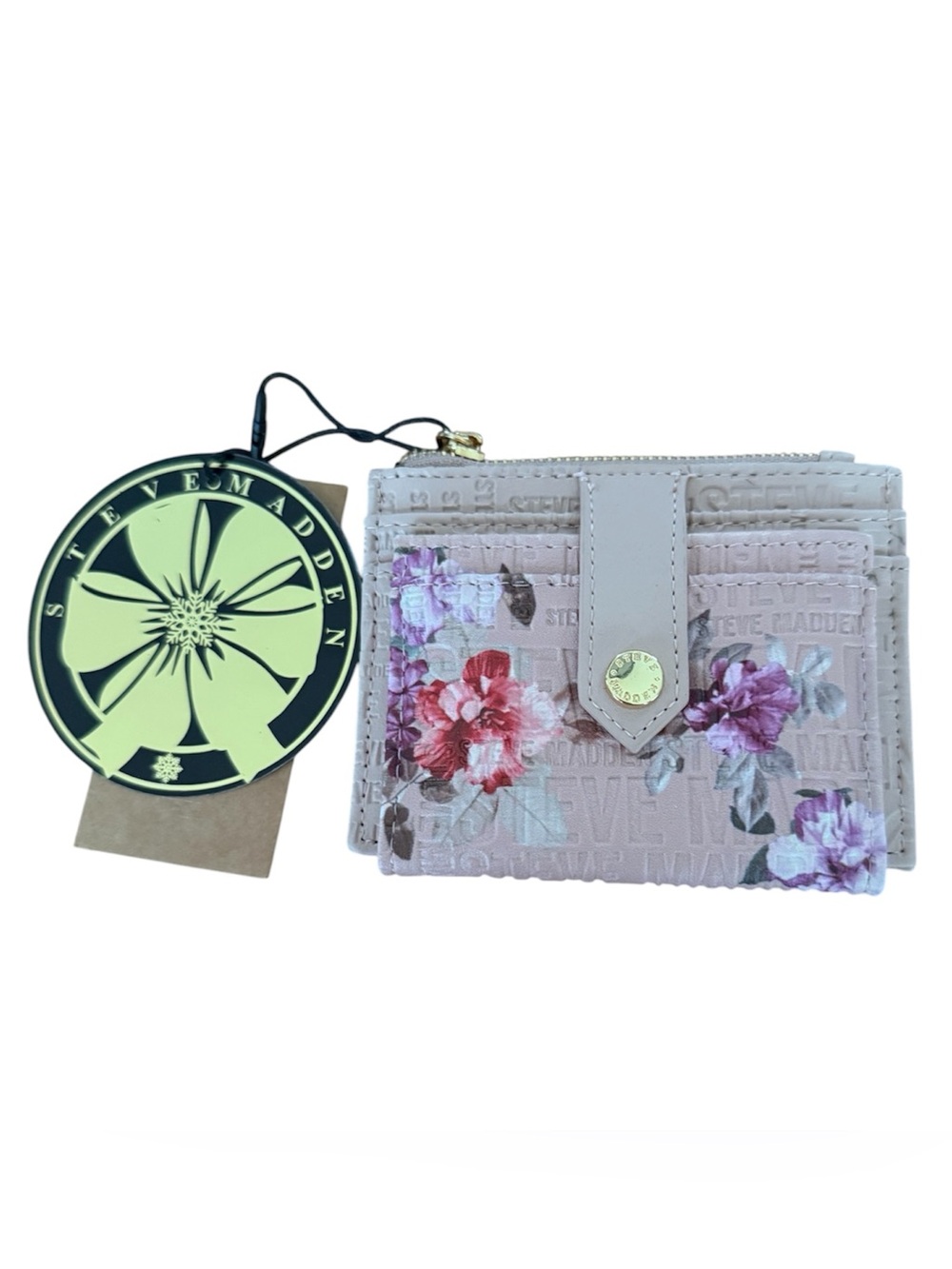 Steve Madden Light Pink Floral Cardholder Wallet